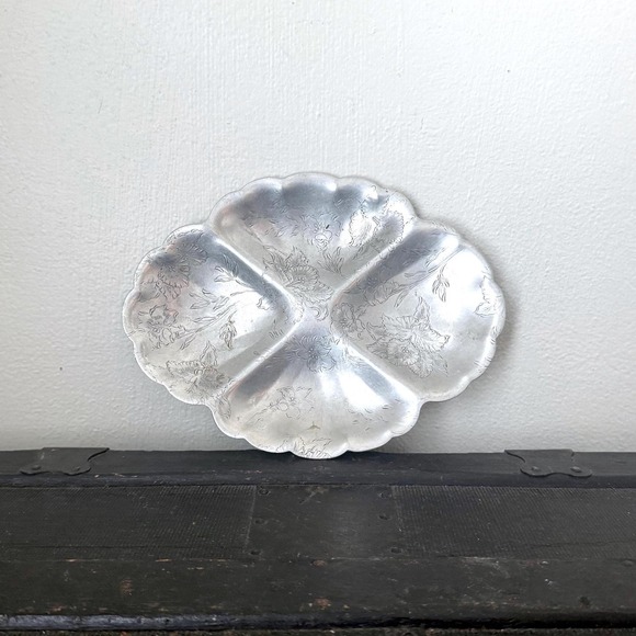Other - Vintage Wrought Forman Family Divided Dish, Silver Art Nouveau Floral Tray